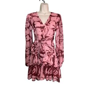 ALEXIS Abbie Tie-Dye Long Sleeve Pink Dress - Size XS - SOLD OUT Romantic Rare